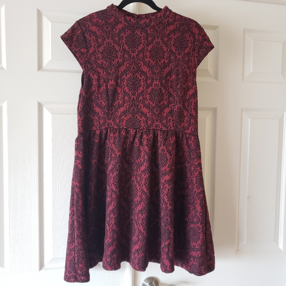 XL Rewind Maroon Cap Sleeve Dress